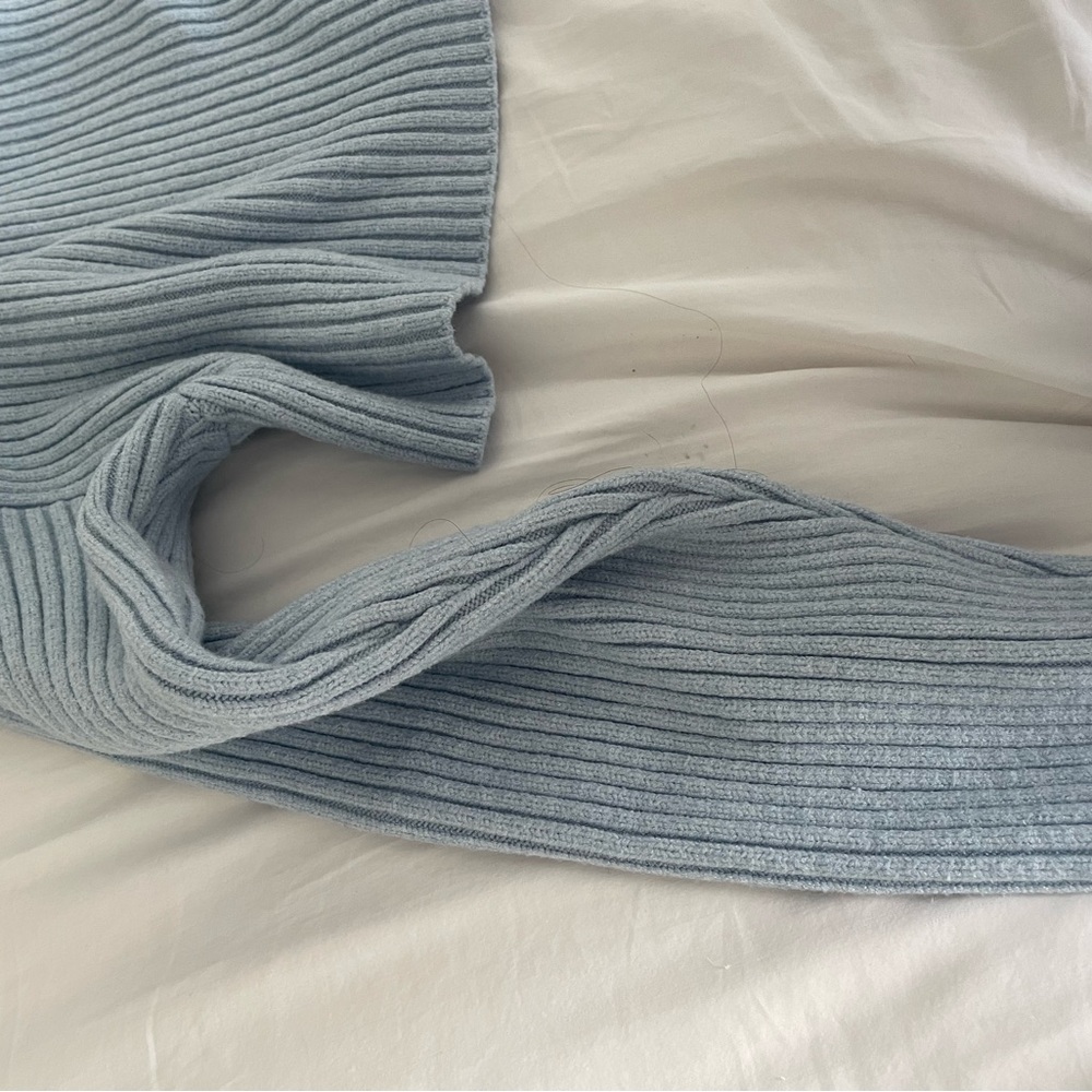 Zara Light Blue Ribbed Sweater - Picture 3 of 3